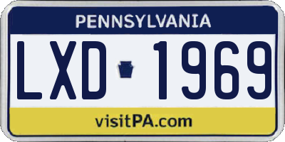 PA license plate LXD1969