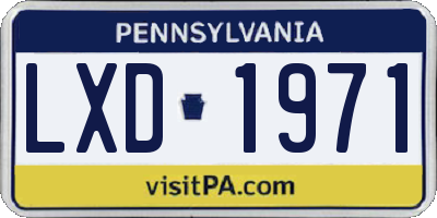 PA license plate LXD1971
