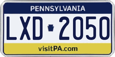 PA license plate LXD2050