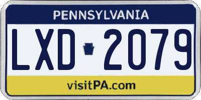 PA license plate LXD2079