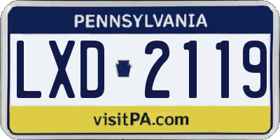 PA license plate LXD2119