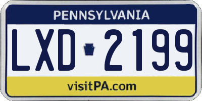 PA license plate LXD2199