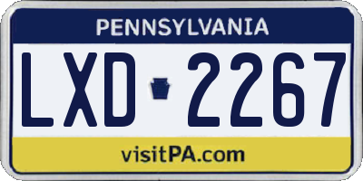 PA license plate LXD2267