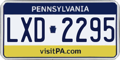 PA license plate LXD2295