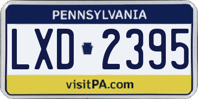 PA license plate LXD2395