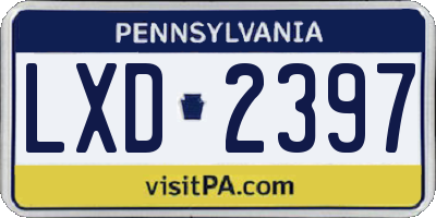 PA license plate LXD2397