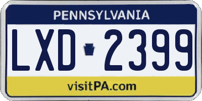 PA license plate LXD2399