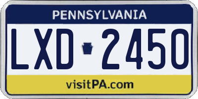 PA license plate LXD2450