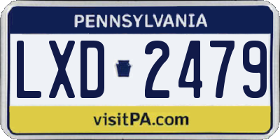 PA license plate LXD2479
