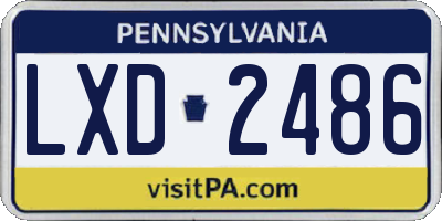 PA license plate LXD2486