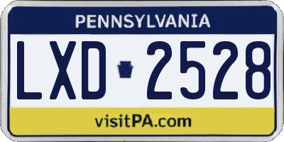 PA license plate LXD2528