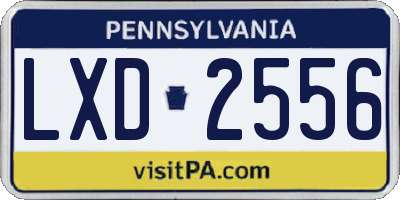 PA license plate LXD2556