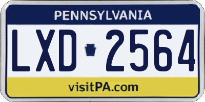 PA license plate LXD2564