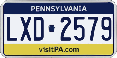 PA license plate LXD2579