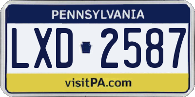 PA license plate LXD2587
