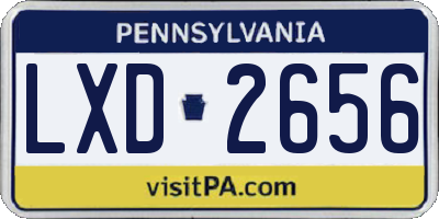 PA license plate LXD2656