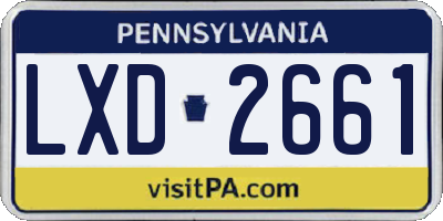 PA license plate LXD2661