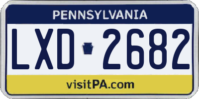 PA license plate LXD2682