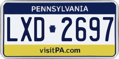 PA license plate LXD2697