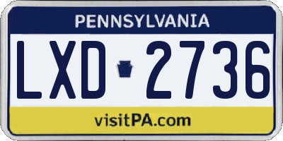 PA license plate LXD2736