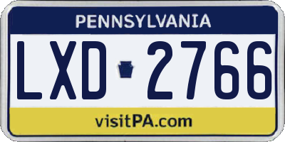 PA license plate LXD2766