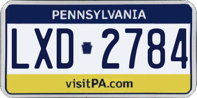PA license plate LXD2784