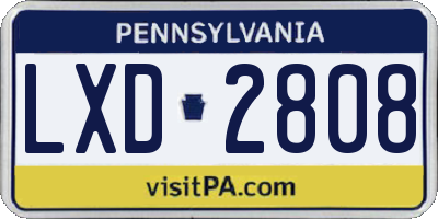 PA license plate LXD2808