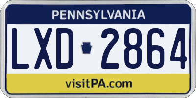 PA license plate LXD2864