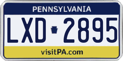 PA license plate LXD2895