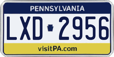 PA license plate LXD2956