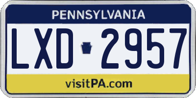 PA license plate LXD2957