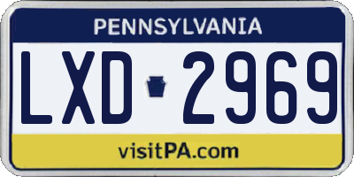 PA license plate LXD2969