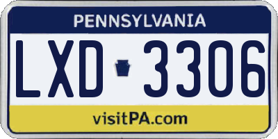 PA license plate LXD3306