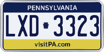PA license plate LXD3323