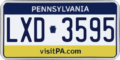 PA license plate LXD3595