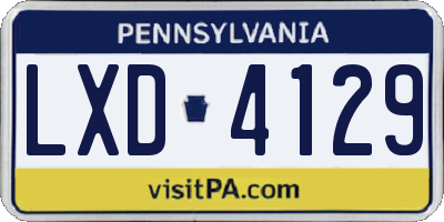 PA license plate LXD4129