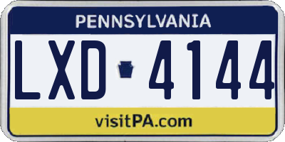 PA license plate LXD4144