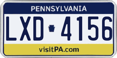 PA license plate LXD4156