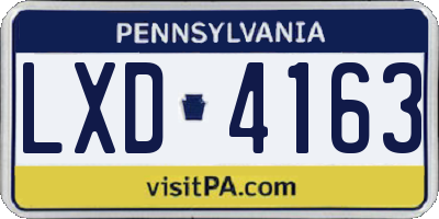 PA license plate LXD4163