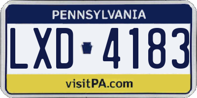 PA license plate LXD4183
