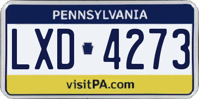 PA license plate LXD4273