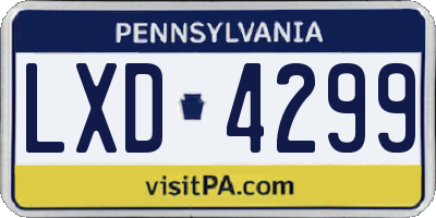 PA license plate LXD4299
