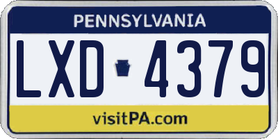 PA license plate LXD4379