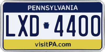 PA license plate LXD4400