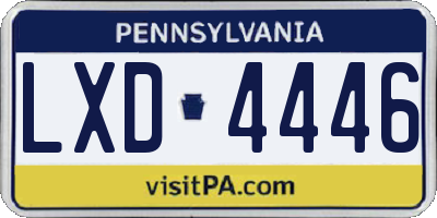 PA license plate LXD4446
