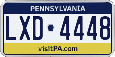 PA license plate LXD4448