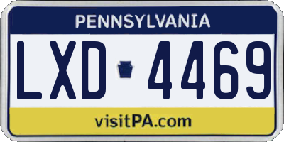 PA license plate LXD4469