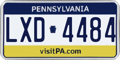 PA license plate LXD4484