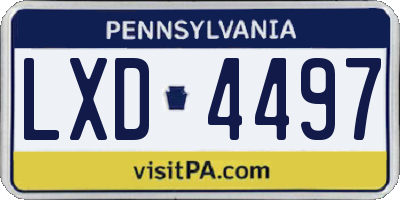 PA license plate LXD4497