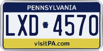 PA license plate LXD4570